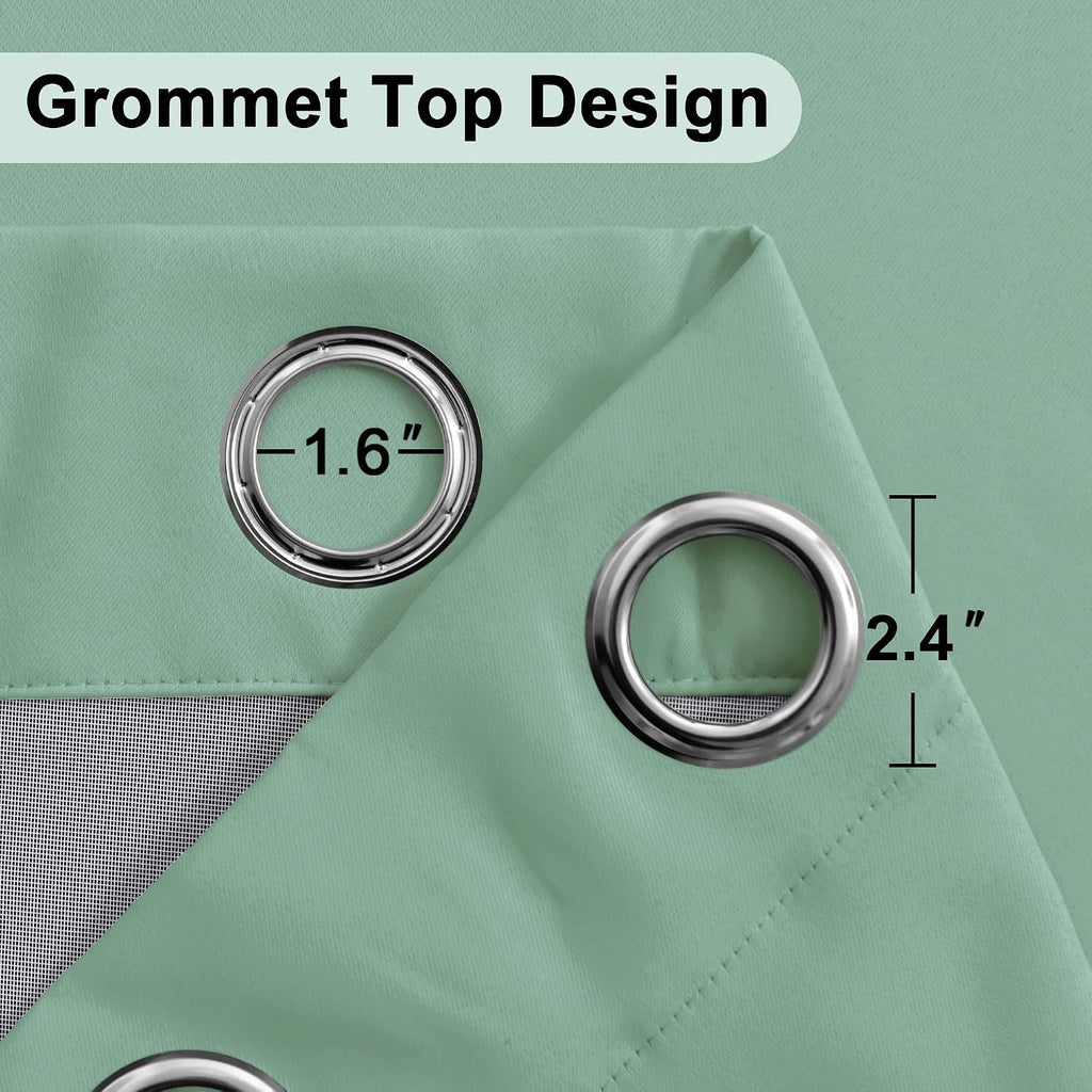 Xwzo 100% Blackout Curtains 2 Panels with Tiebacks- Double Layers Heat and Full Light Blocking Window Panels with Grommets for Narrow Short…
