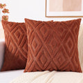 decorUhome Summer Couch Euro Sham Throw Pillow Covers 22x22 Set of 2, Decorative Soft Plush Faux Fur Wool Accent Pillow Covers for Modern F…
