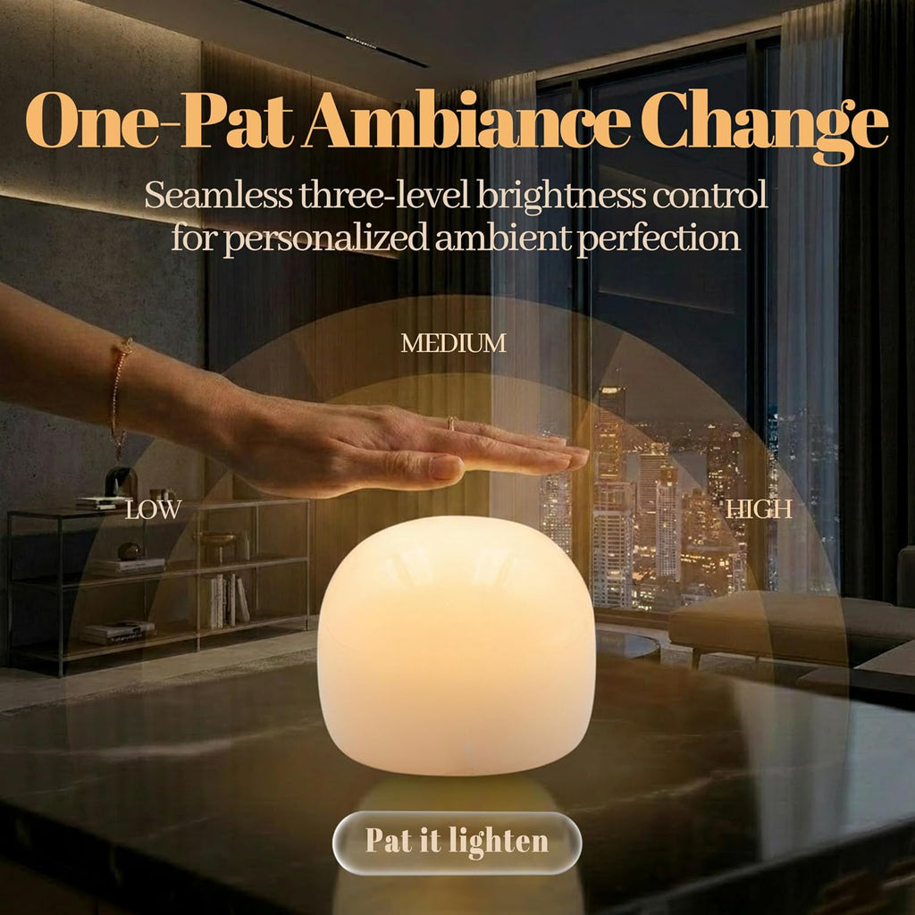 Marmor Marble Lamp Night Light Touch Bedside Table Lamp for Bedroom, Type-C Rechargeable Small Desk Bedside Small Lamps, Eye Caring Dimmable…
