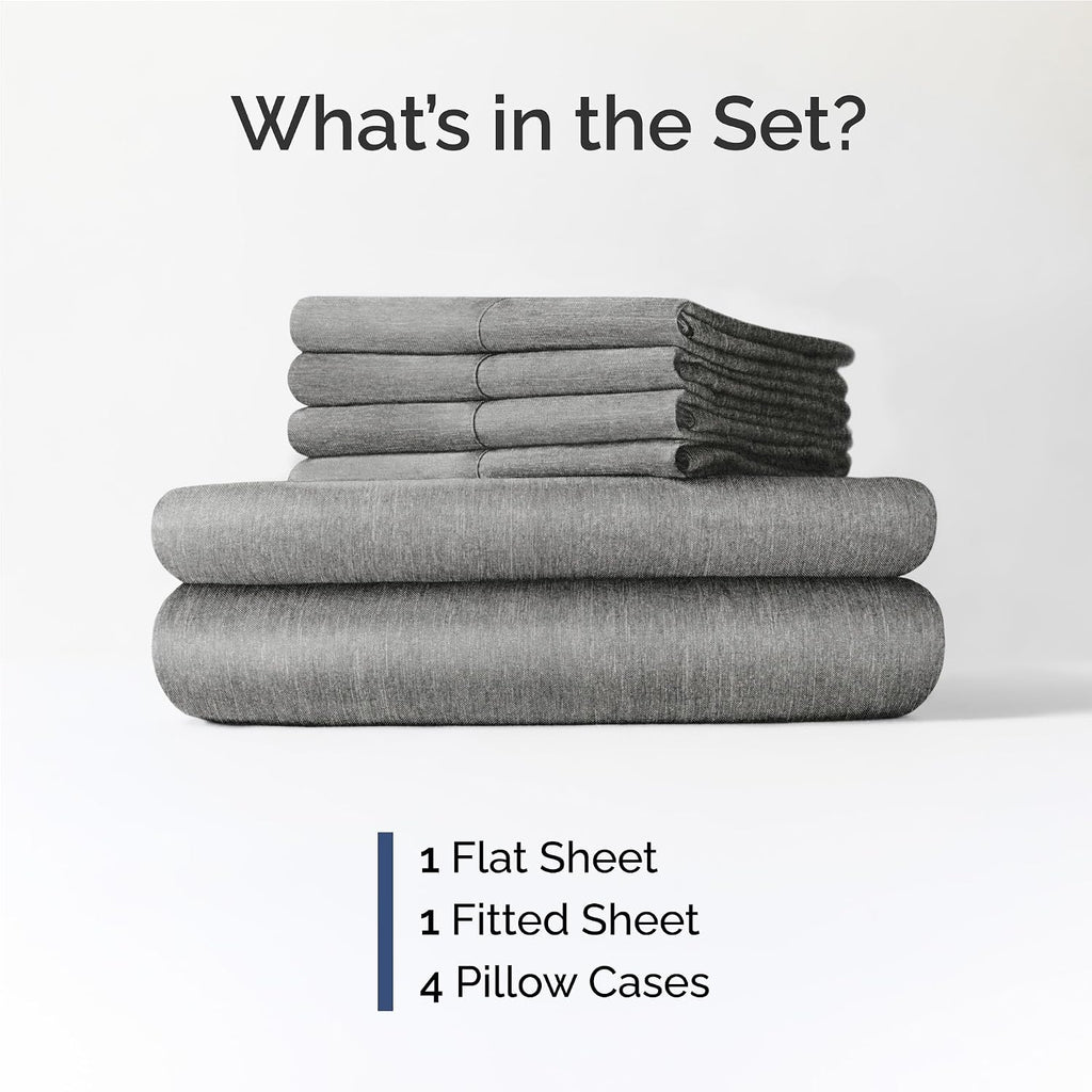 Full 6 Piece Sheet Set - Comfy, Breathable & Cooling - Soft Hotel Luxury Bedding for Women, Men, Kids, Teens and Children - 1 Flat & 1…