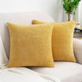 Hwy50 HWY 50 Mustard Yellow Couch Pillow Covers 20x20 Inch Pack of 2, Soft Chenille Decorative Throw Pillow Cases Farmhouse for Sofa Living…