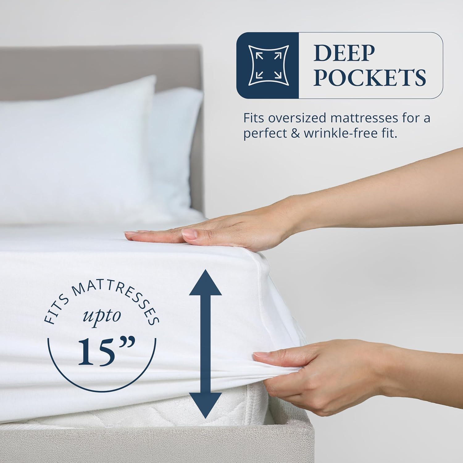 LANE LINEN Twin Fitted Sheets, 100% Organic Cotton 2-Piece Set (1 Fitted Sheet, 1 Pillowcase), Percale Weave, Bottom Sheet, Soft…
