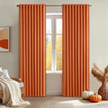 Miulee 2 Panels Orange Back Tab Blackout Curtains 84 Inch Length for Living Room Bedroom Privacy, Rod Pocket/Pinch Pleated Fall Thermal Ins…