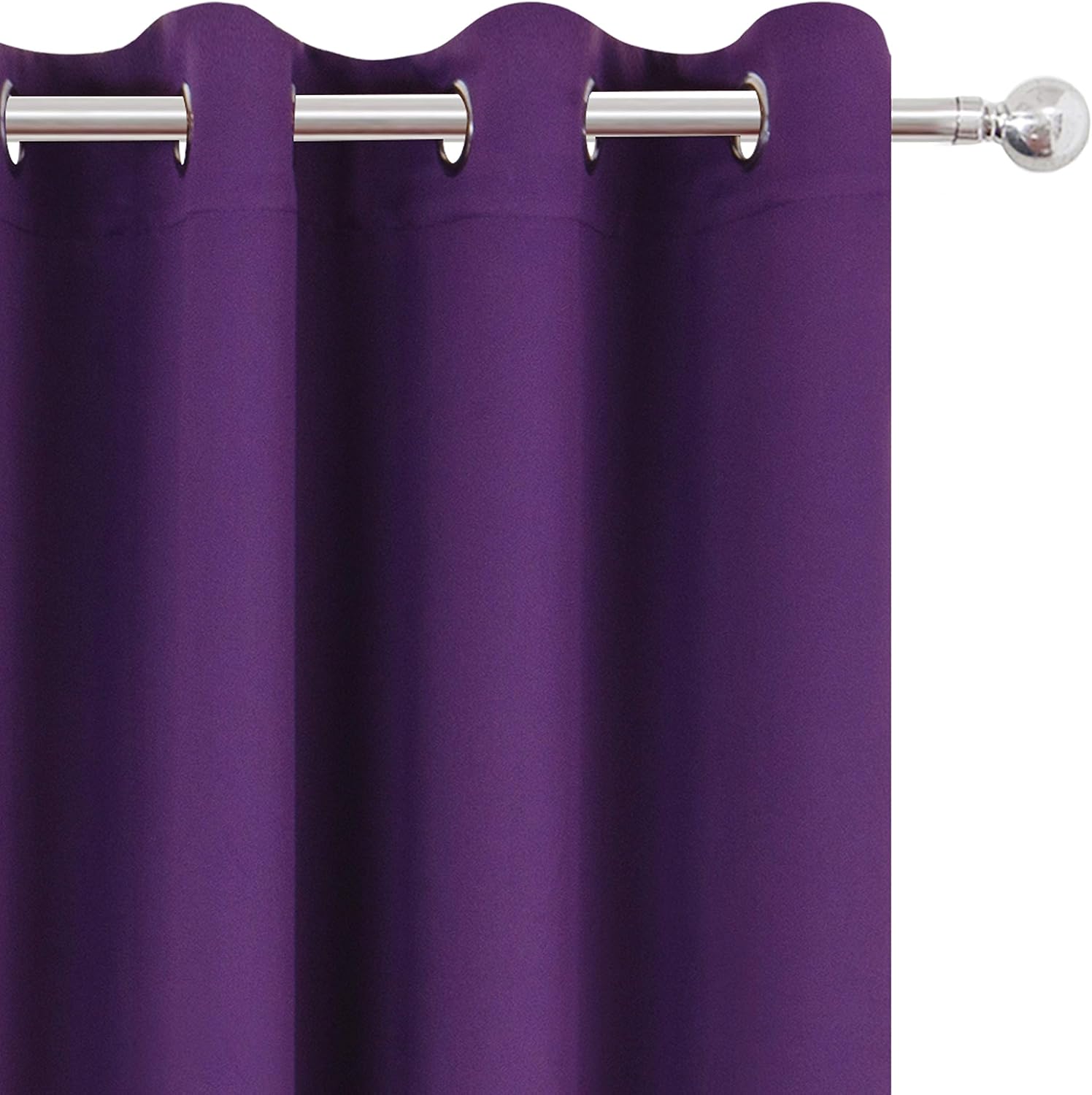 Lemomo Purple Thermal Blackout Curtains/52 x 108 Inch/Set of 2 Panels Room Darkening Curtains for Bedroom 108 Inch silver