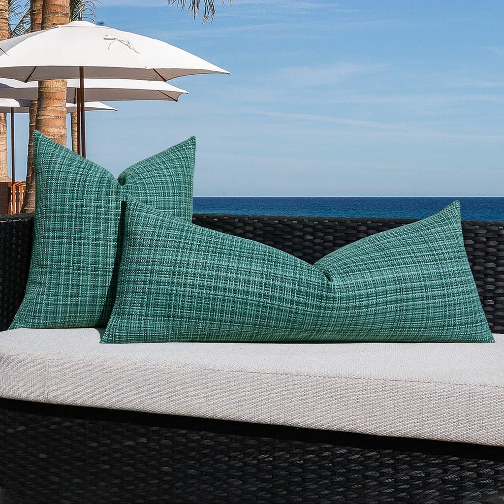 Kevin Textile Outdoor Waterproof Throw Pillow Covers 14x36 Inch Pack of 1 Woven Faux Linen Decorative Water Resistant Long Body Lumbar…