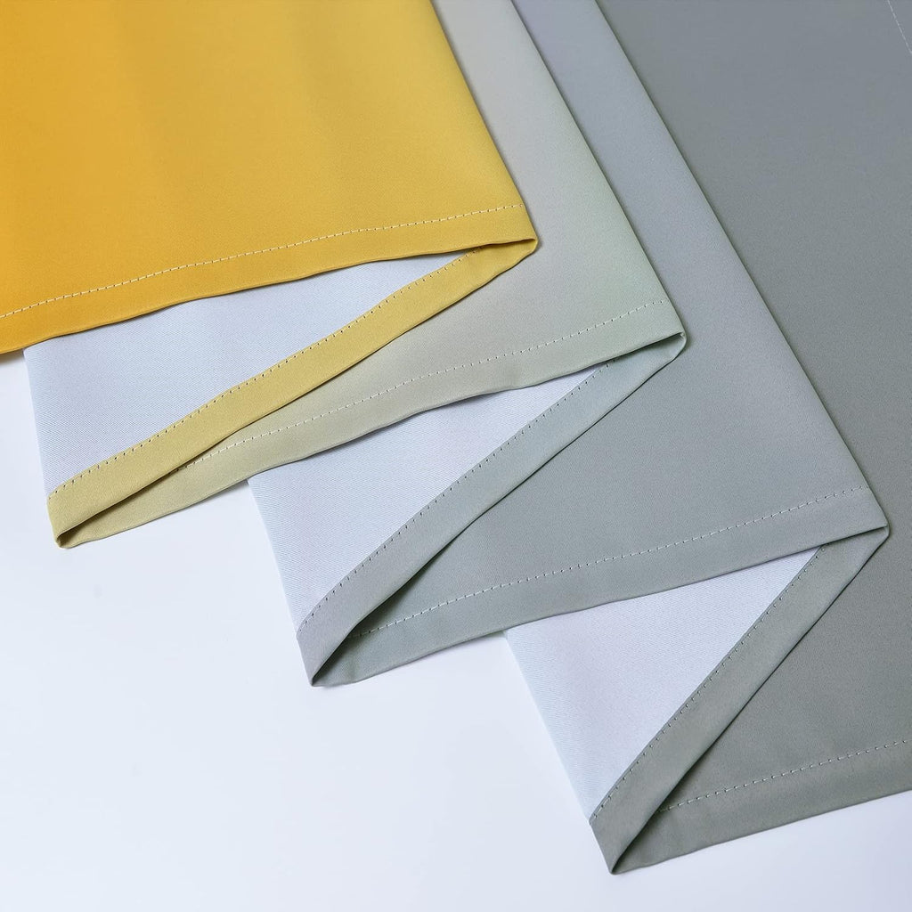 Yakamok Ombre Grey and Yellow Curtains for Bedroom, Gradient Room Darkening Curtains, Grommet Thermal Insulated Light Blocking Window Drape…