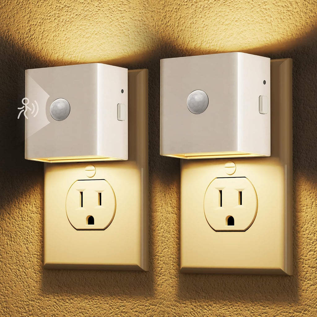 DORESshop LED Motion Sensor Night Light[2 Pack], Night Lights Plug into Wall, Brightness Adjustable Motion Activated Nightlight with Dusk…