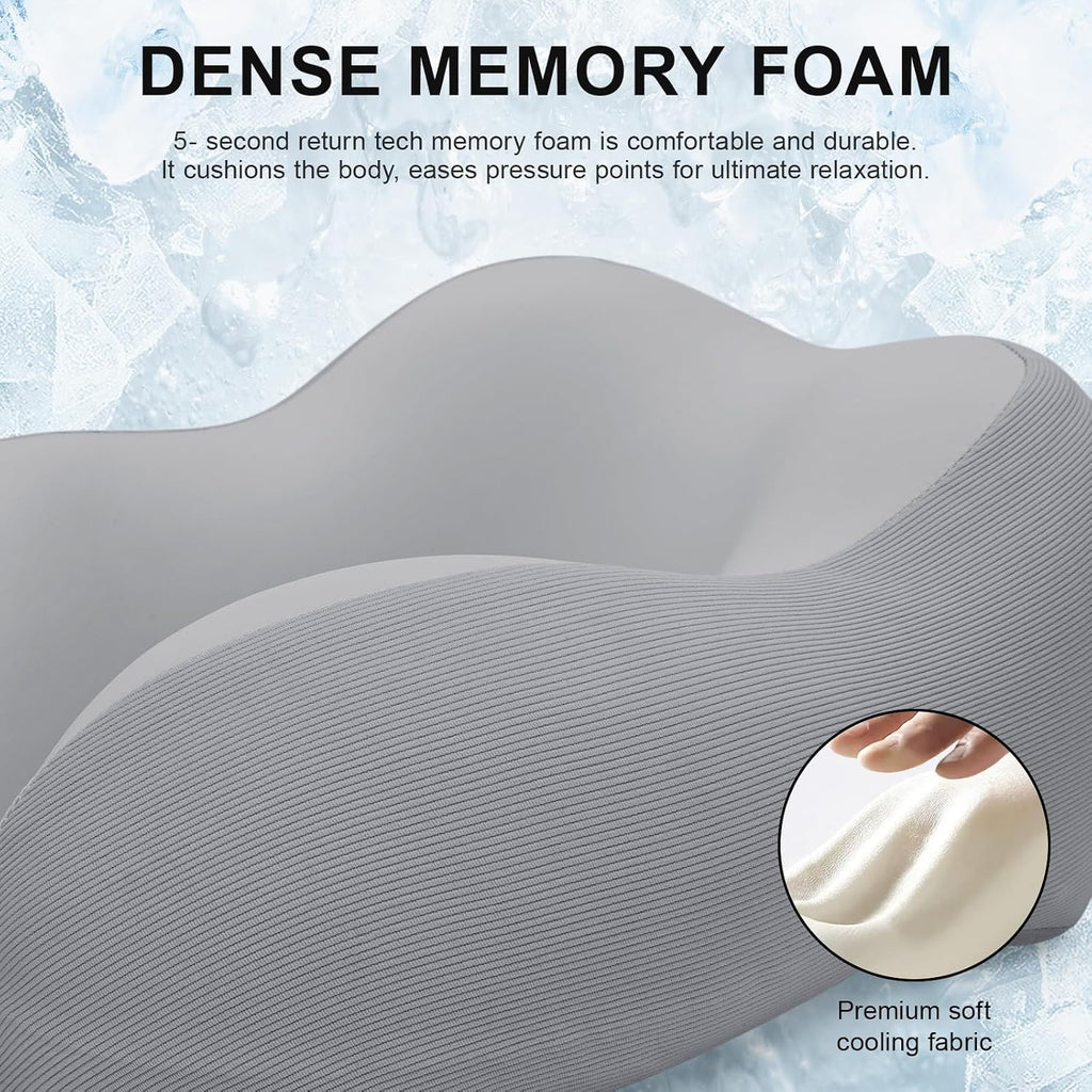 Urnexttour Travel Pillow for Airplane Memory Foam Neck Pillow, Soft & Support Travel Pillow for Travelling, Sleeping Rest, Car, Train and H…