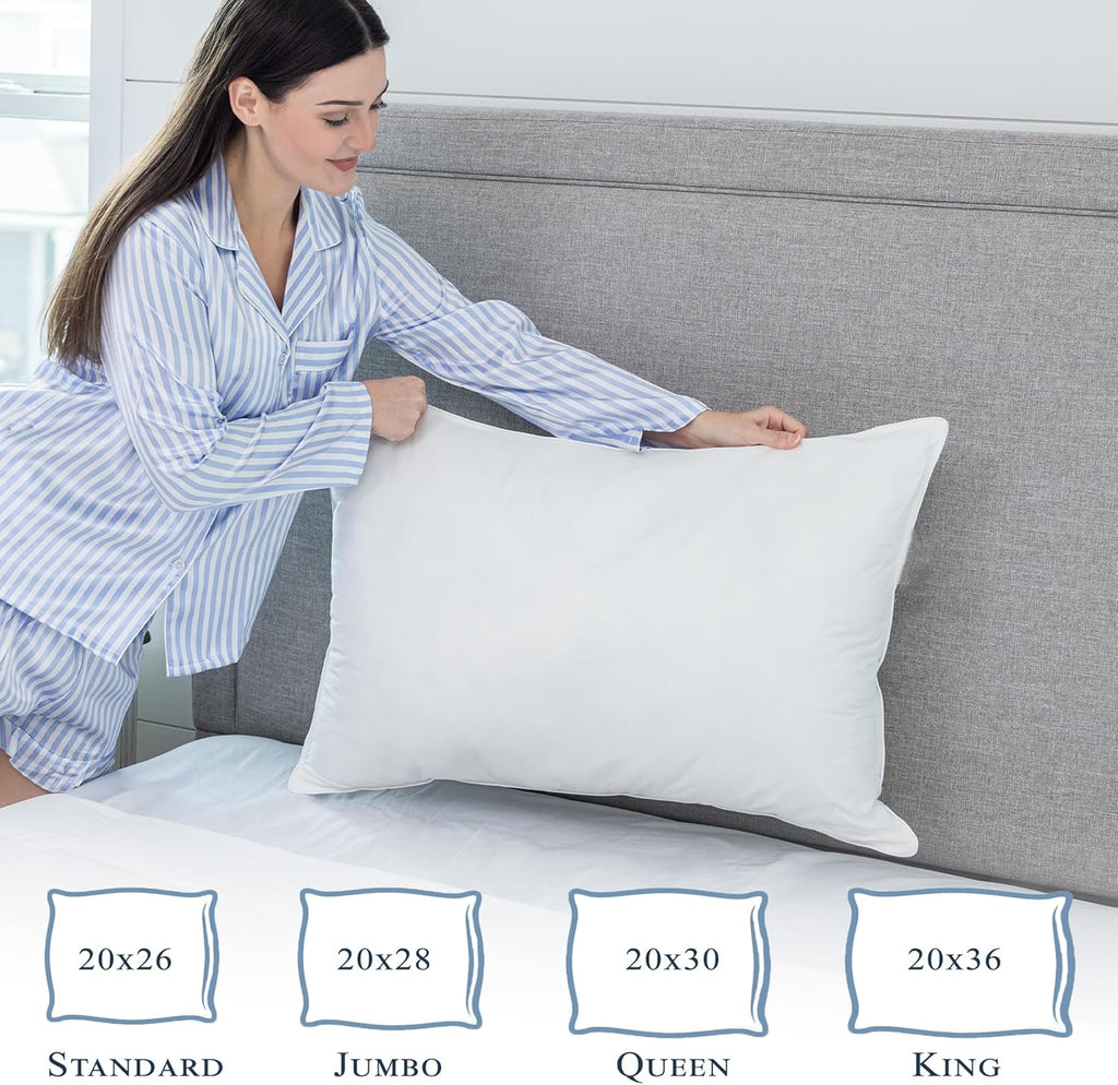 Pillowtex Feather/Down-Proof, 100% Cotton, Pillow Protector - Reduce Pokes with Hypoallergenic, Breathable, Machine Washable, Quiet, Soft C…
