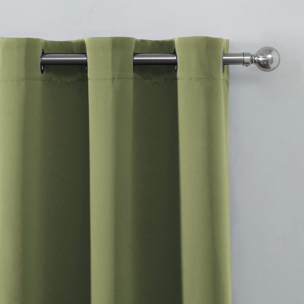 Lemomo Oilve Green Blackout Curtains 38 x 54 Inch Length/Set of 2 Curtain Panels/Thermal Insulated Room Darkening Blackout Curtains 54 Inch…