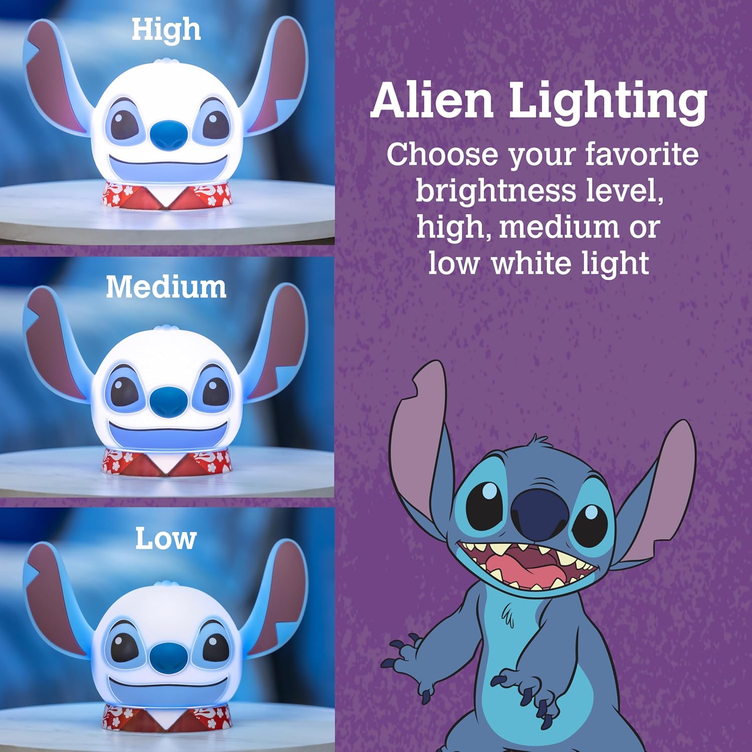 Disney Lilo and Stitch Squish Light, Night Light for Kids, USB Lamp, Battery Operated, Dimmable, Ideal for Bedroom, Playroom, Living…