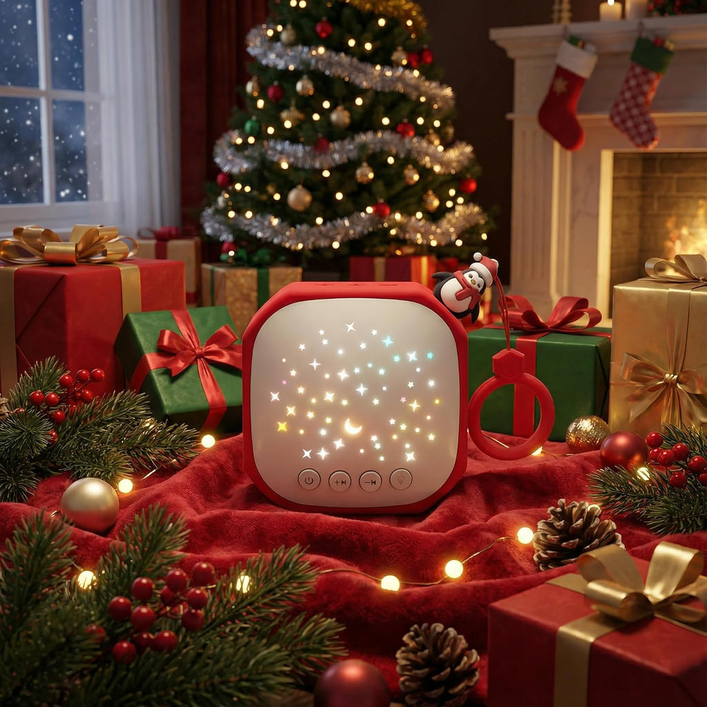 Junificent Portable Sound Machine for Baby Relaxation | White Noise Machine with Star Projector | Calm Soother Music Sound with H…