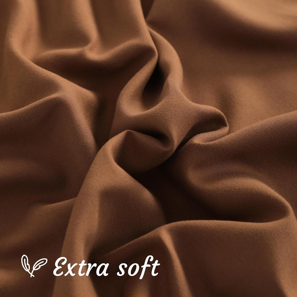 Ntbay King Pillow Cases Set of 2, 2 Pack Brushed Microfiber 20x36 Pillow Cases, Soft, Wrinkle, Fade, Stain Resistant Brown Pillow Cases wit…