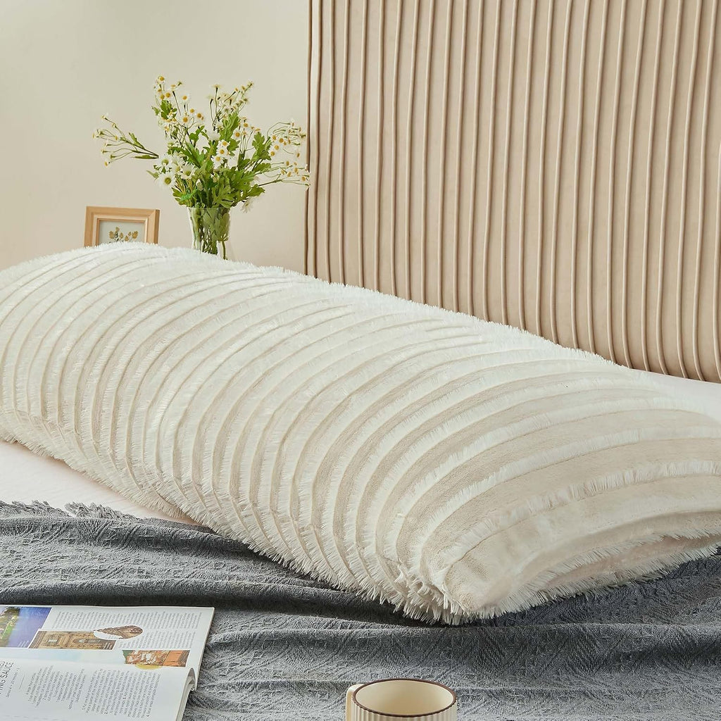 Bedelite Body Pillow Cover with Zipper Closure, Decorative Boho Fleece Pillowcase 20 x 54 Inches, Luxury Fluffy Plush Long Body Pillow Pill…