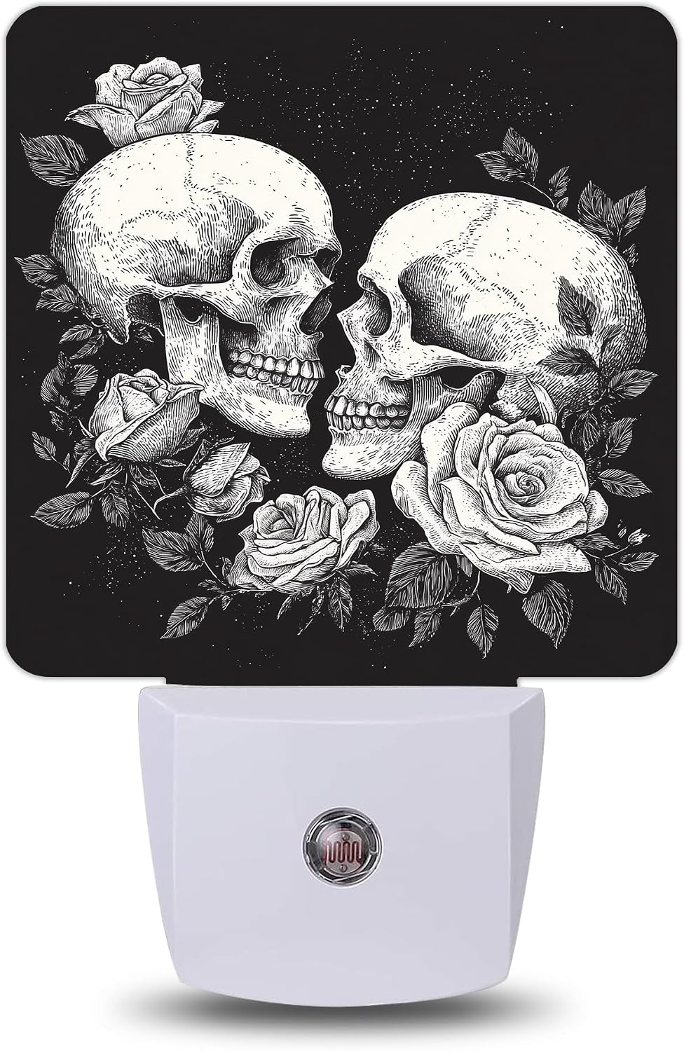 Gothic Skull Roses Night Lights Plug into Wall, Night Light with Dusk to Dawn Sensor for Bedroom Bathroom Kitchen Hallway Stairs…