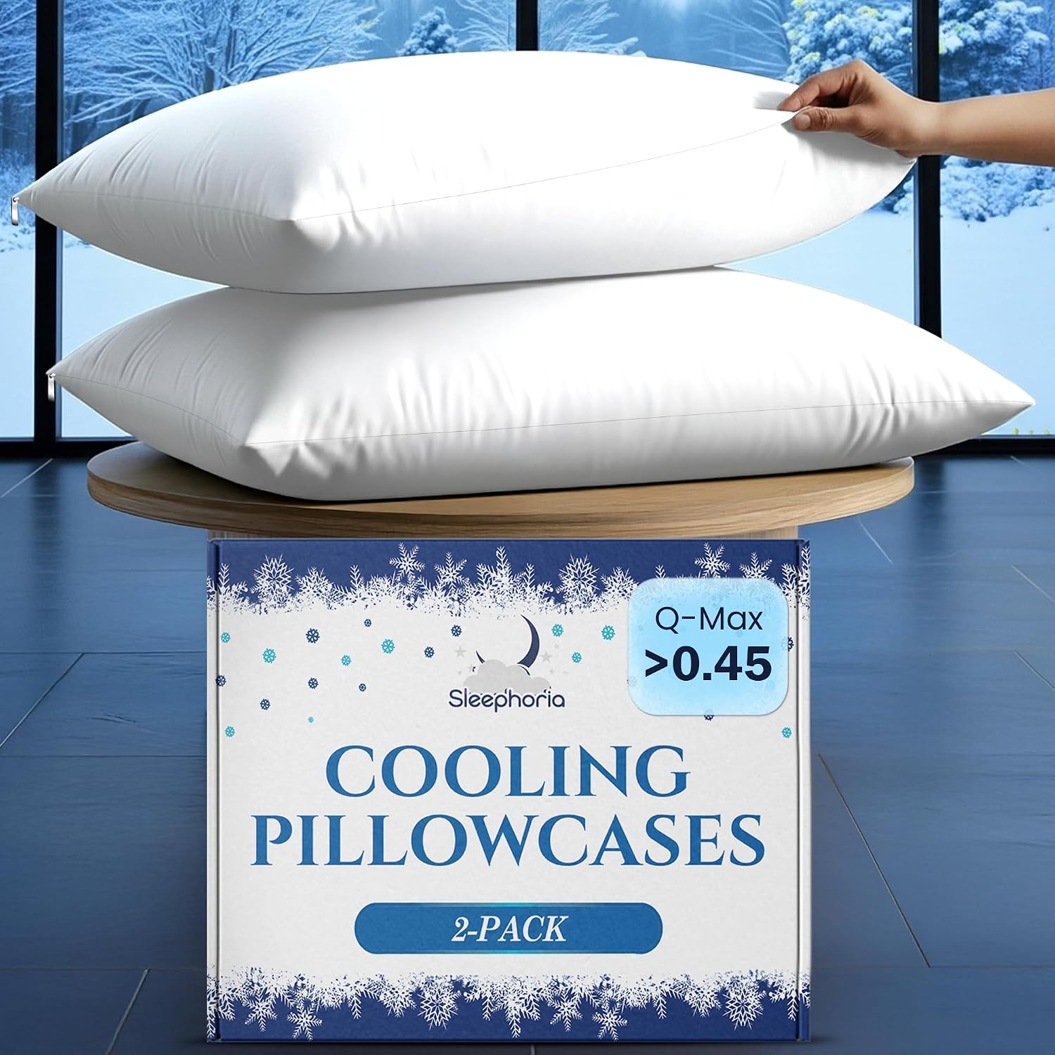 SLEEPHORIA Cooling Pillow Cases - BreezeWeave Standard Size Set of 2 Pillowcases for Hot Sleepers & Cool, Deep Rest - Cloud Soft, Si…