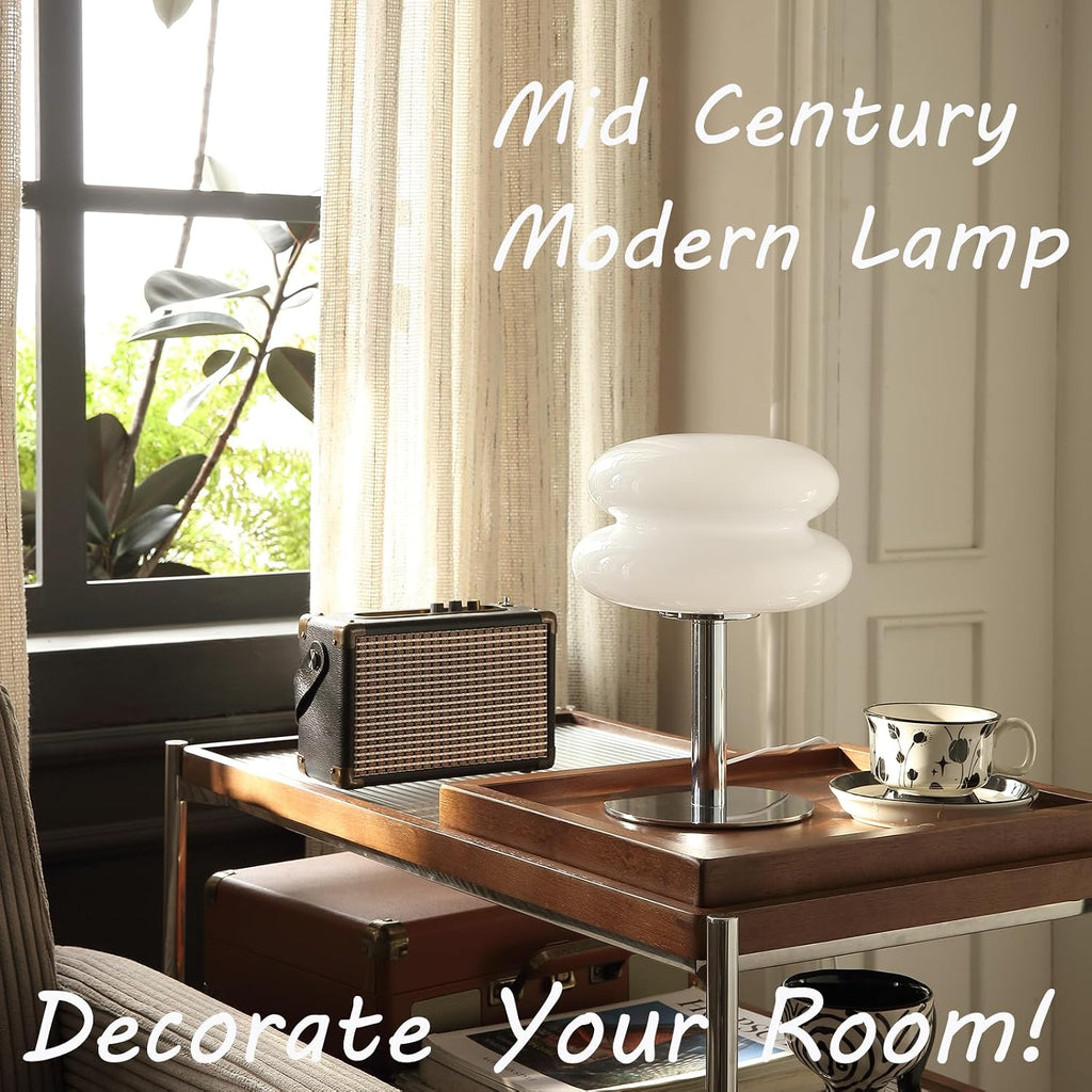 Glivpny Mushroom Lamp Table Lamp for Night Stands, Mid Century Modern Desk Lamps for Bedroom, Vintage Dimmable Bedside Small Cute Lamps…