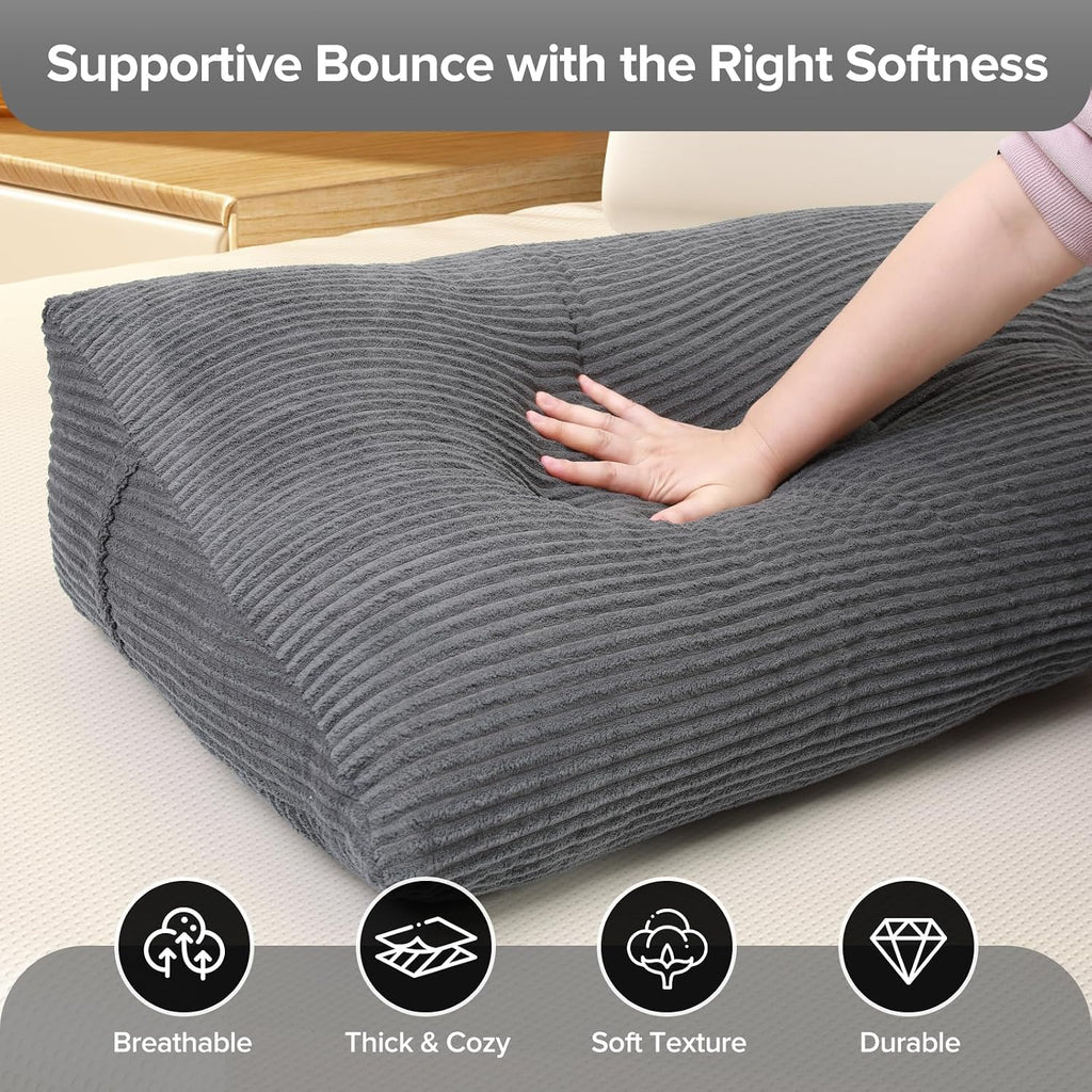Royal Choice Headboard Pillow for Sitting Up in Bed, King Size Backrest Triangle Reading Pillow for Daybed, Supportive Bed Back Pillow for…