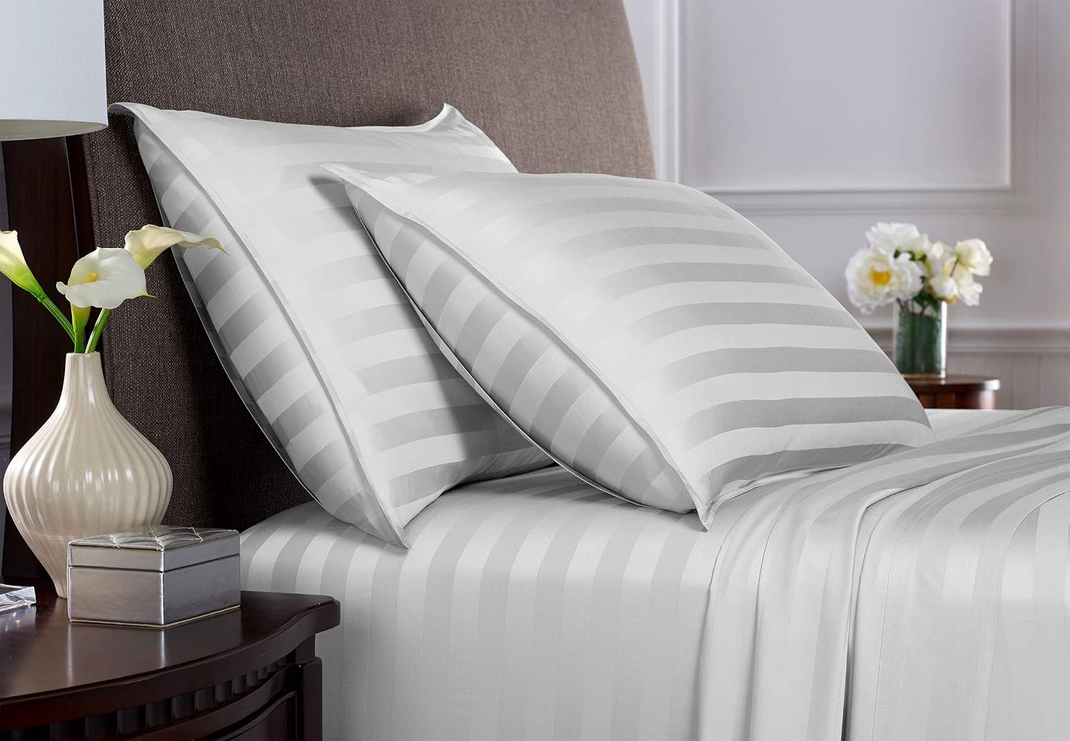 PureBamboo Pure Bamboo Full Sheets, Genuine 100% Organic Viscose Derived from Bamboo Bed Sheet Set, Luxuriously Soft & Cooling, Double Stit…