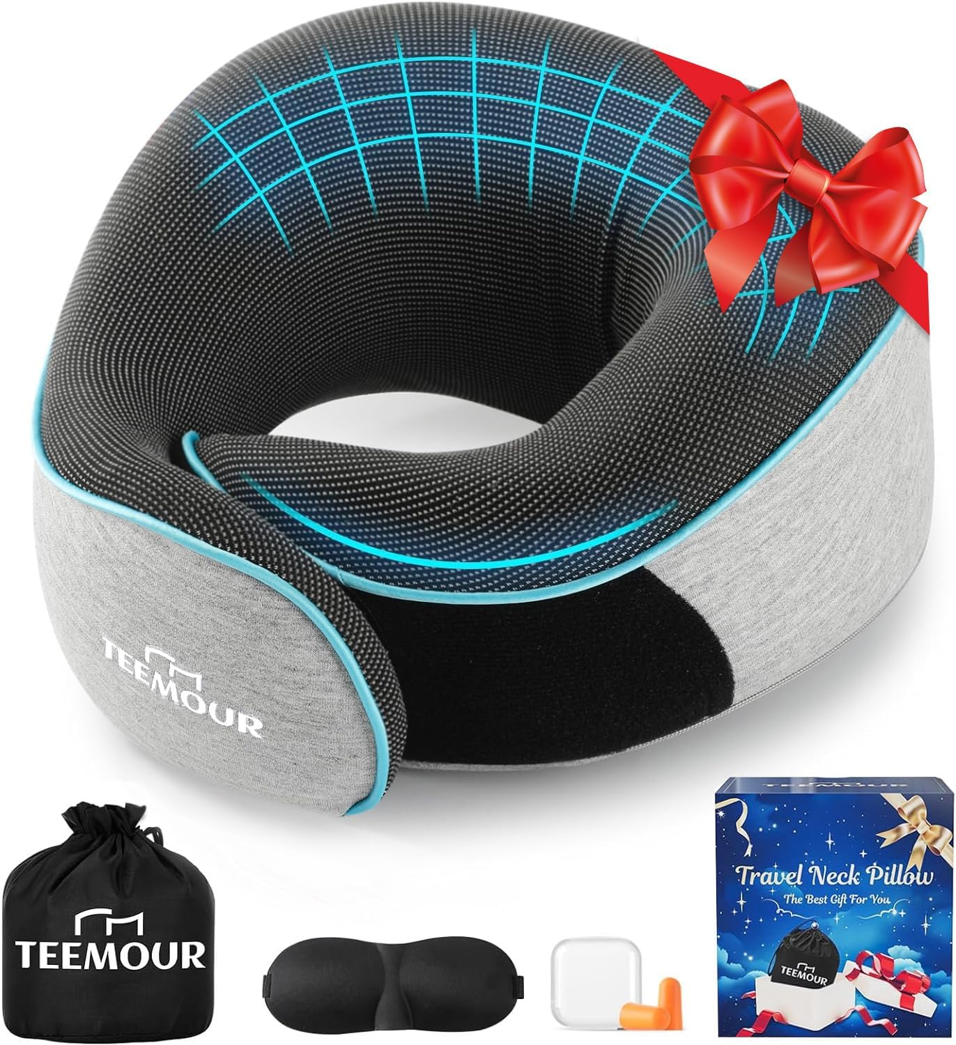 Travel Pillow-Neck Pillows for Airplanes, Memory Foam Travel Neck Pillow for Long Flights|Airport Travel Essentials 360° Support Gifts…