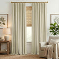 Nicetown Room Darkening Living Room Curtains 96 inches Long, Pinch Pleated Curtains Faux Linen Blend Light Blocking Noise Canceling Drapes…