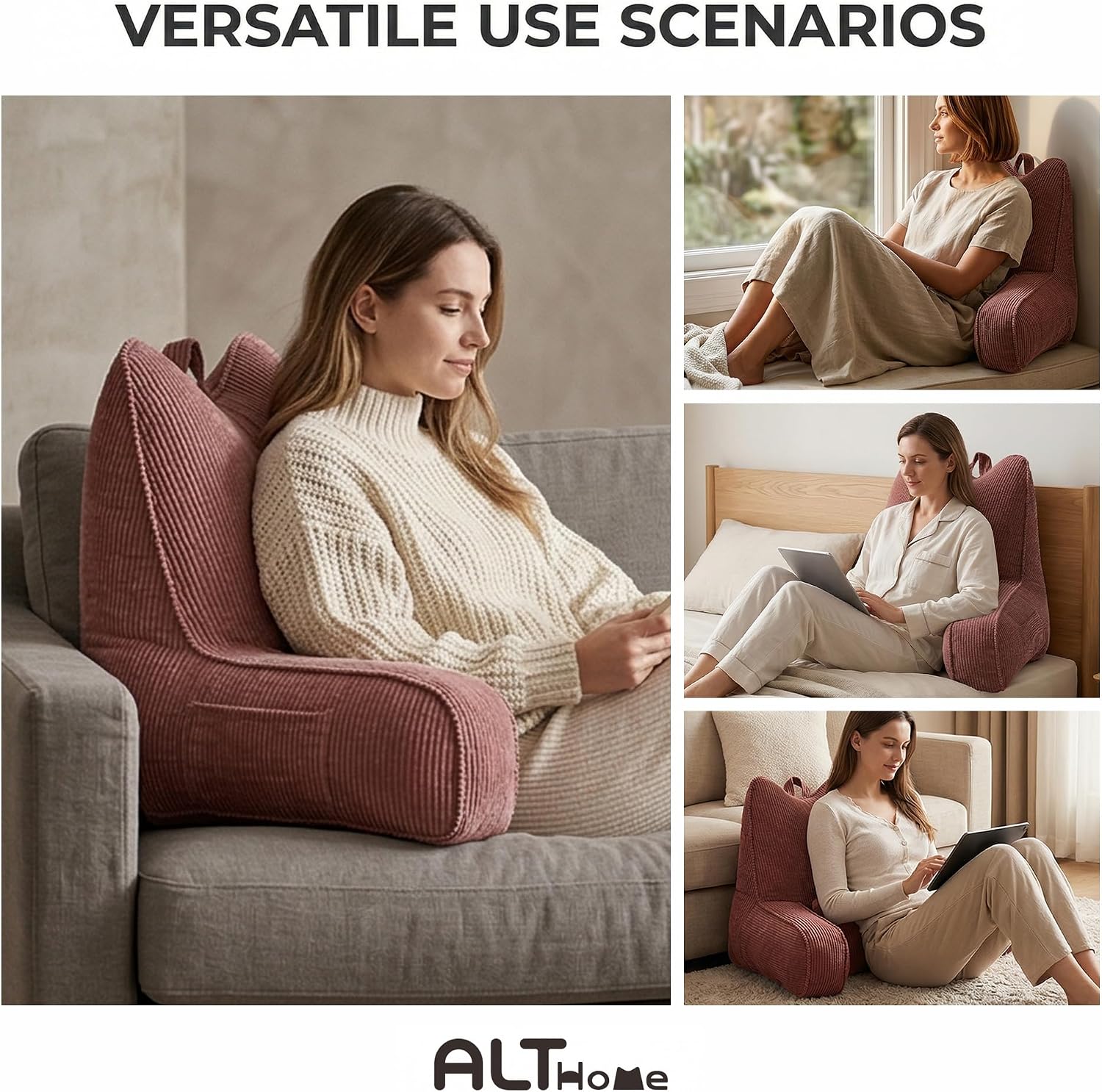 Ailuteie Patented Design Lounge Pillow with Arms for Couch & Bed, Extra Large Reading Pillow Backrest with Detachable Lumbar Support, Sitti…