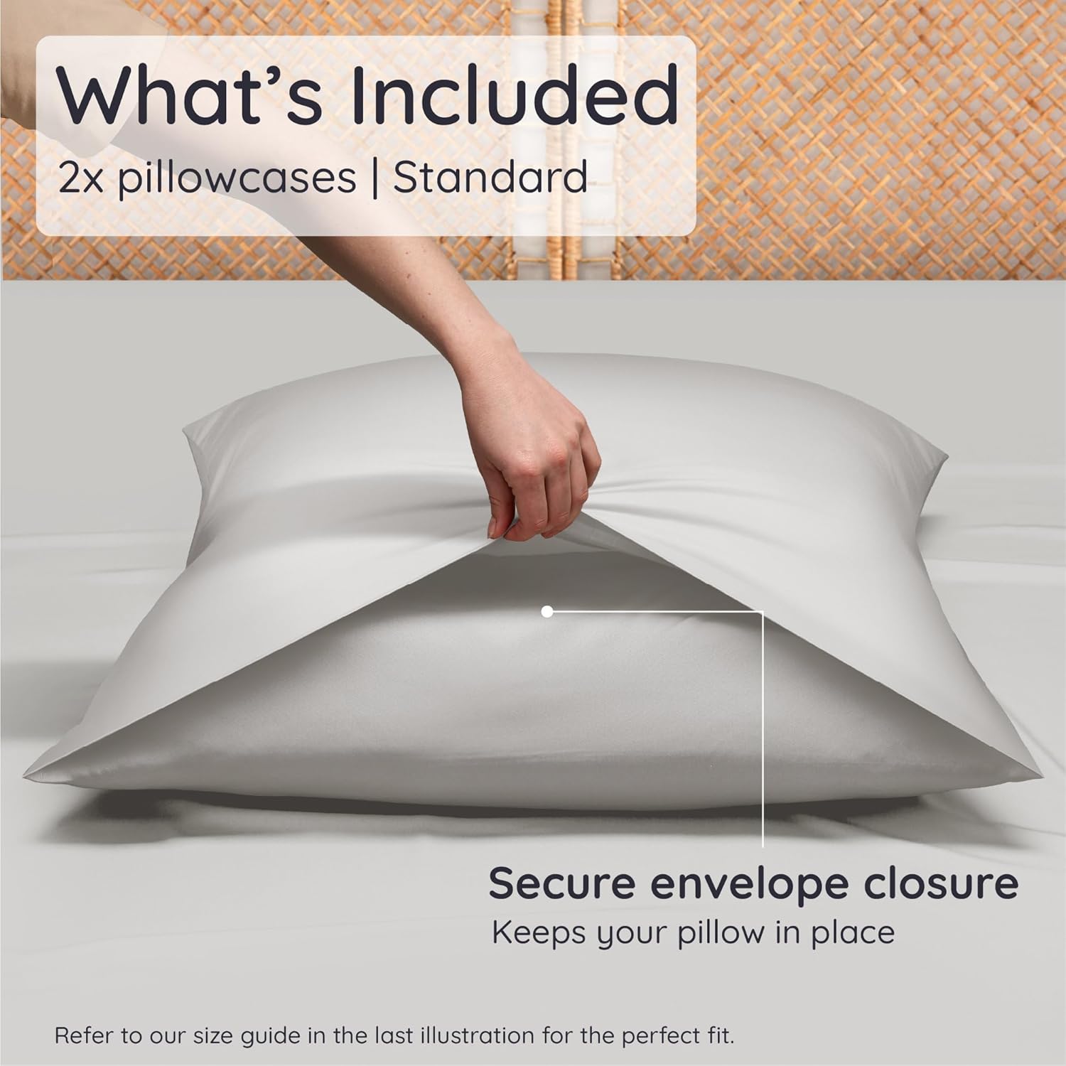 Bambaw 100% Viscose Derived from Bamboo Pillowcases Standard Size – Set of 2 Cooling Pillow Cases Standard Size, Super Soft Pillow Cases wi…