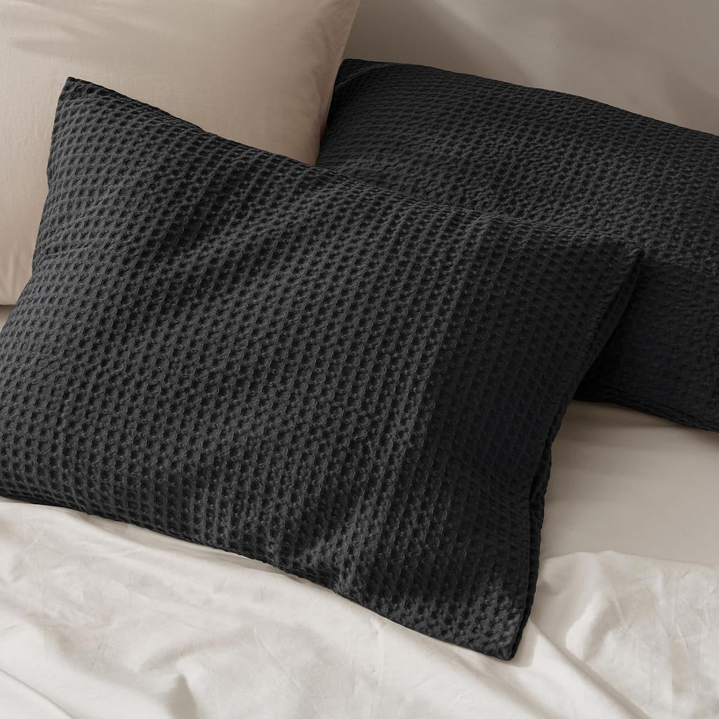 Phf Ultra Soft Waffle Weave Pillow Shams Standard Size, No Insert, 2 Pack 20" x 26" Pillowcases, Breathable & Skin-Friendly Pillow Cases, St…
