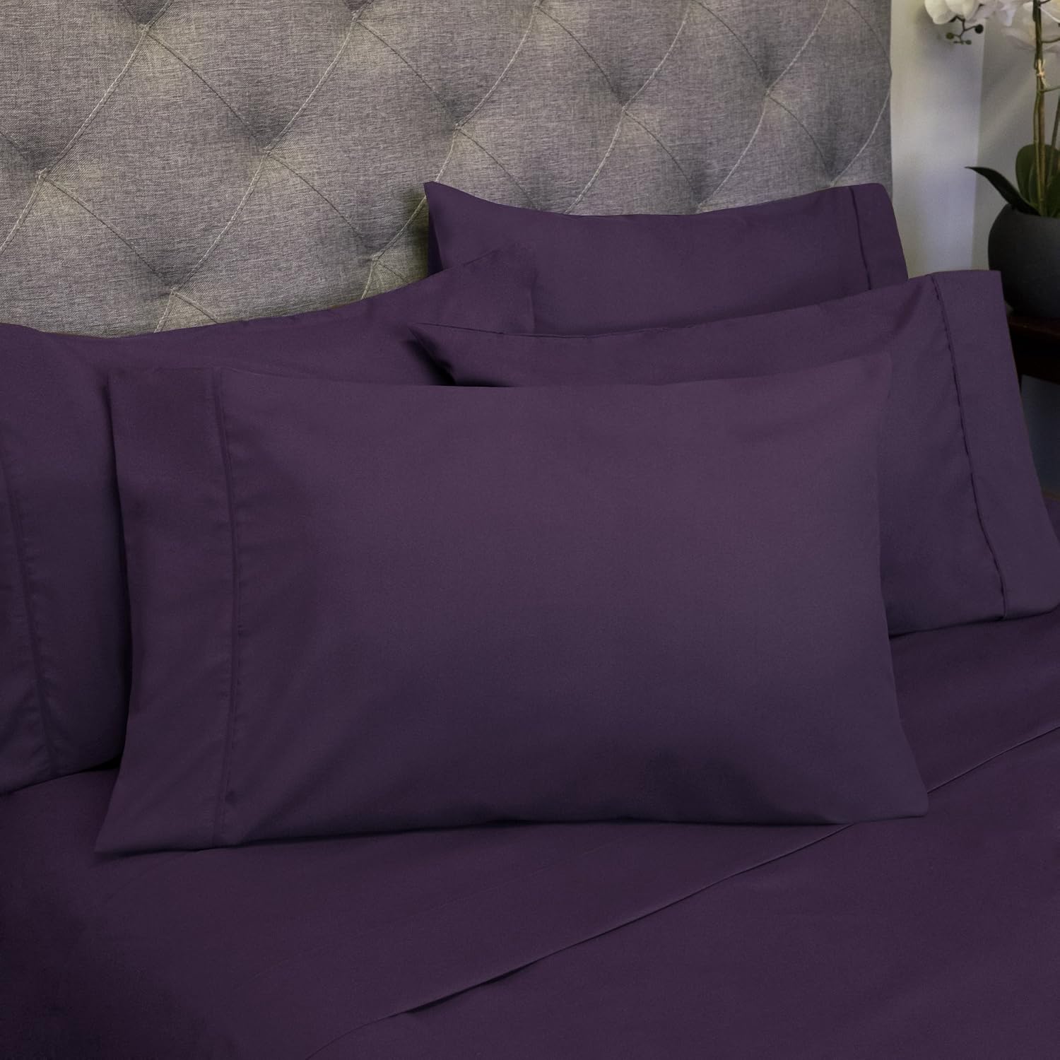 Cal King Size Bed Sheets - 6 Piece 1500 Supreme Collection Fine Brushed Microfiber Deep Pocket California King Sheet Set Bedding - 2…