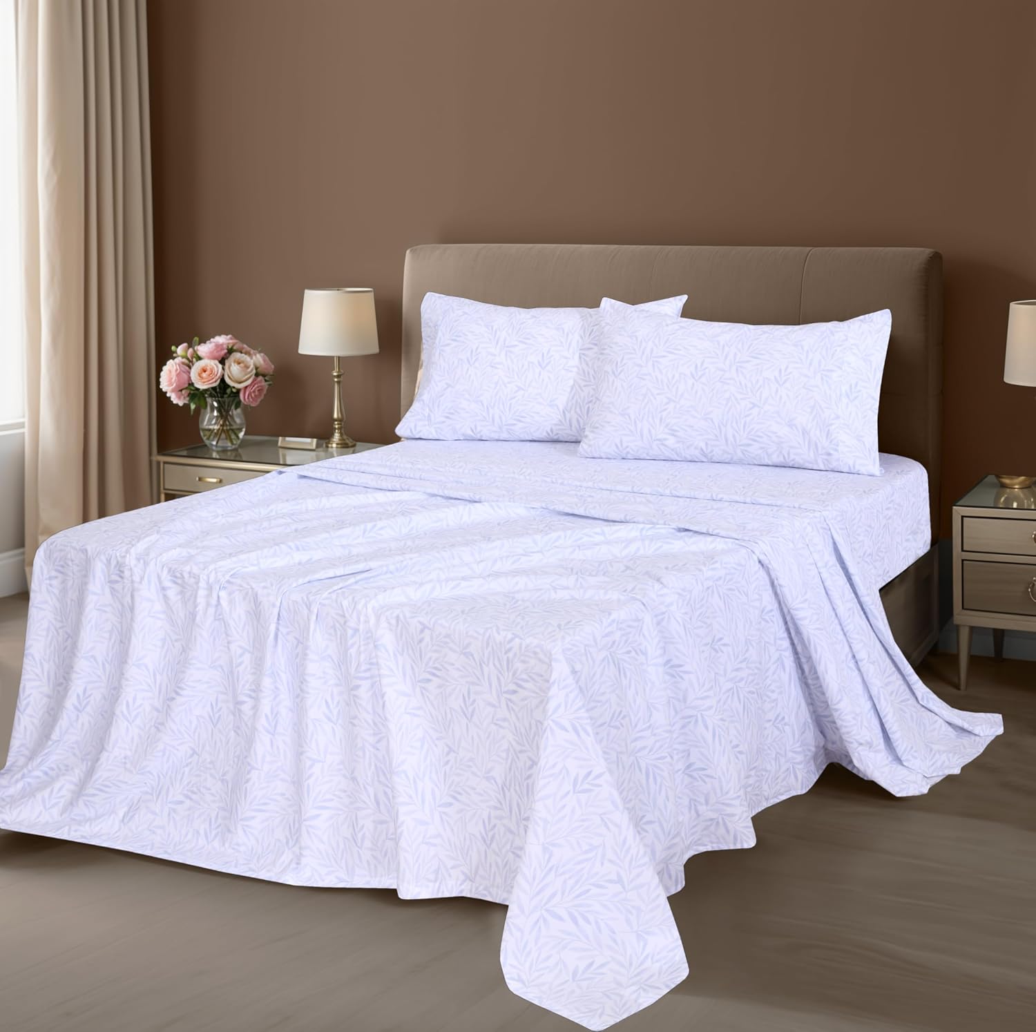 Zoyer 100% Cotton Sheets – Full Size Percale Bedding, Cooling & Breathable, Durable with a Crisp, Soft & Comfortable Feel, 16" Deep Pocket,…
