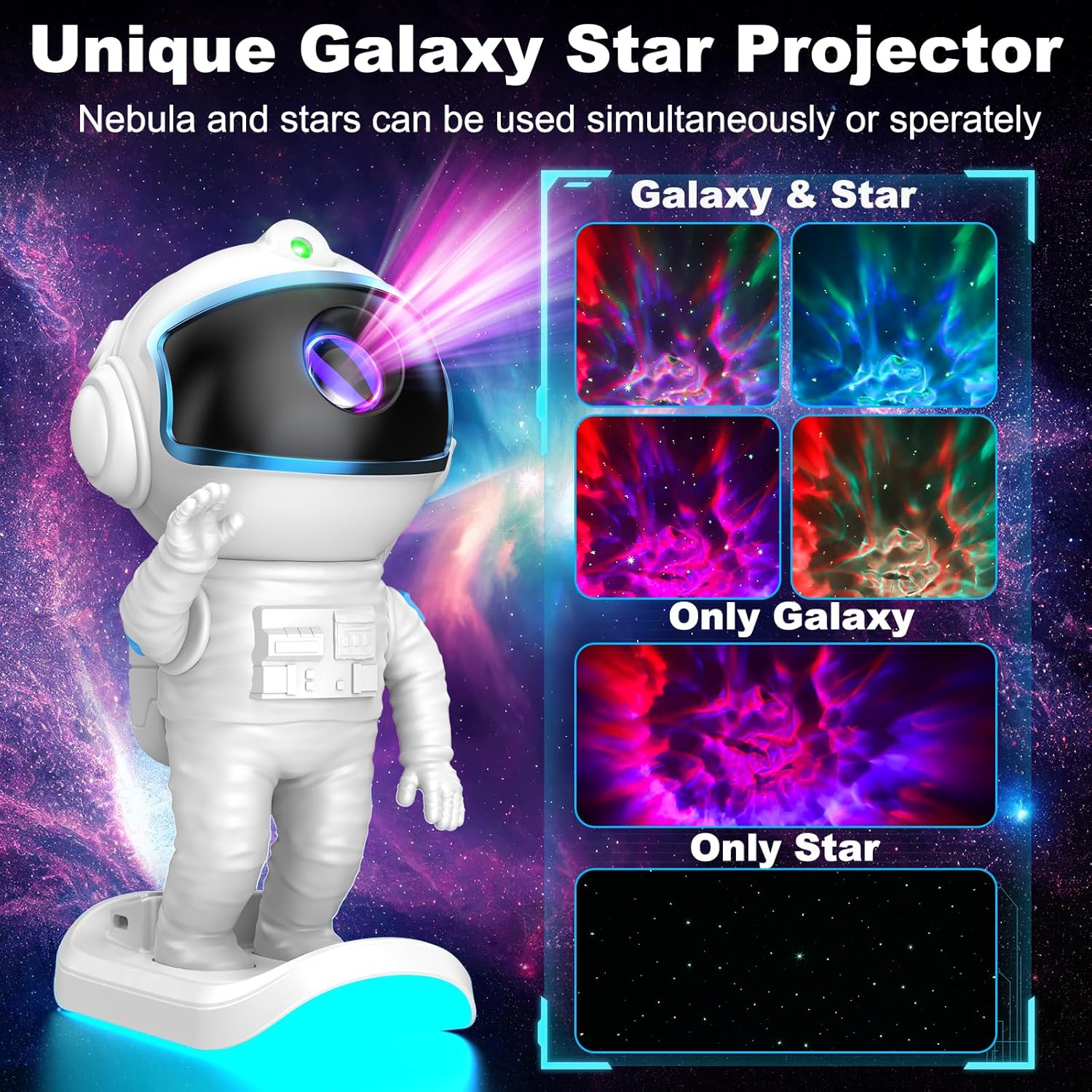 Galaxy Projector, Star Projector Night Light with Timer and Remote for Bedroom, Kids Room Decor, Adjustable Head Angle Nebula Ceiling…