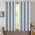 Miulee Linen Textured Curtains for Bedroom Solid 100% Blackout Thermal Insulated Chambray Blue Grommet Room Darkening Curtains & Drapes Lux…