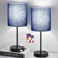Lynnoland 2 Pack Touch Control Table Lamps with 2 USB & AC Outlet, 3-Way Dimmable Bedside Nightstand Lamps for Bedroom Living Room…