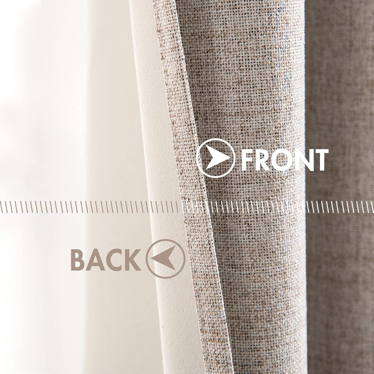 Miulee Linen Blackout Curtains and Drapes 100% Room Darkening Thermal Insulated Grommet Window Panels with Coating 2 PCs W 42 x L 63 inches…