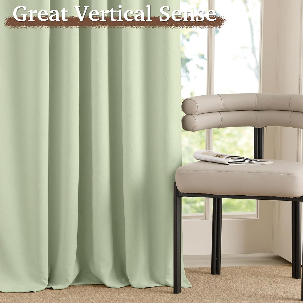 Rybhome RYB HOME Velvet Chenille Window Curtains 100 inches Long, Thick Blackout Thermal Insulated Vertical Luxury Drapes for Bedroom Nurse…