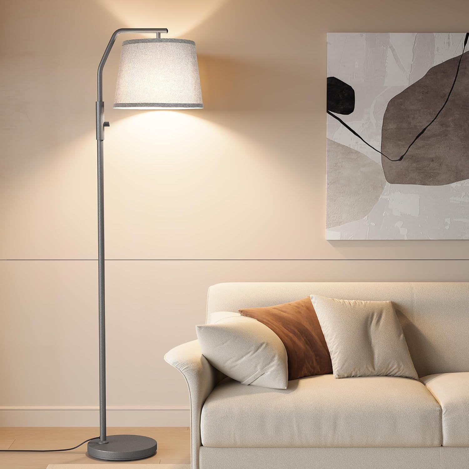SUNMORY Floor Lamps for Living Room, 12W Bulb Included, Tall Lamp for Bedroom with Adjustable Head, Modern Standing Lamp, 0-100% Dimmable…