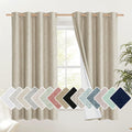 NICETOWN Taupe 100% Blackout Linen Curtains 63 inch Long Burg, Farmhouse Thick Completely Blackout Window Treatment Panels Thermal…