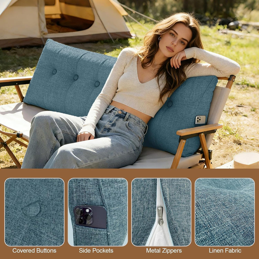 Bcareself Headboard Pillow Queen Size, Triangle Wedge Pillow for Bed, Reading & Sitting Support, Backrest Cushion with Removable Cover, Com…