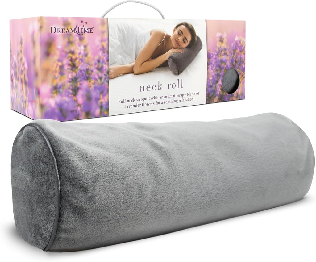 Dreamtime Neck Roll Pillow, Ergonomic Cylinder Bolster for Sleeping, Ideal Cervical Support for Both Side and Back Sleepers, Buckwheat…