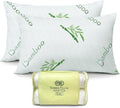 OMEO 2 Pack King Size Rayon Derived from Bamboo Pillow for Sleeping Shredded Memory Foam Bed Pillows for Side, Back and Stomach Sleepers…