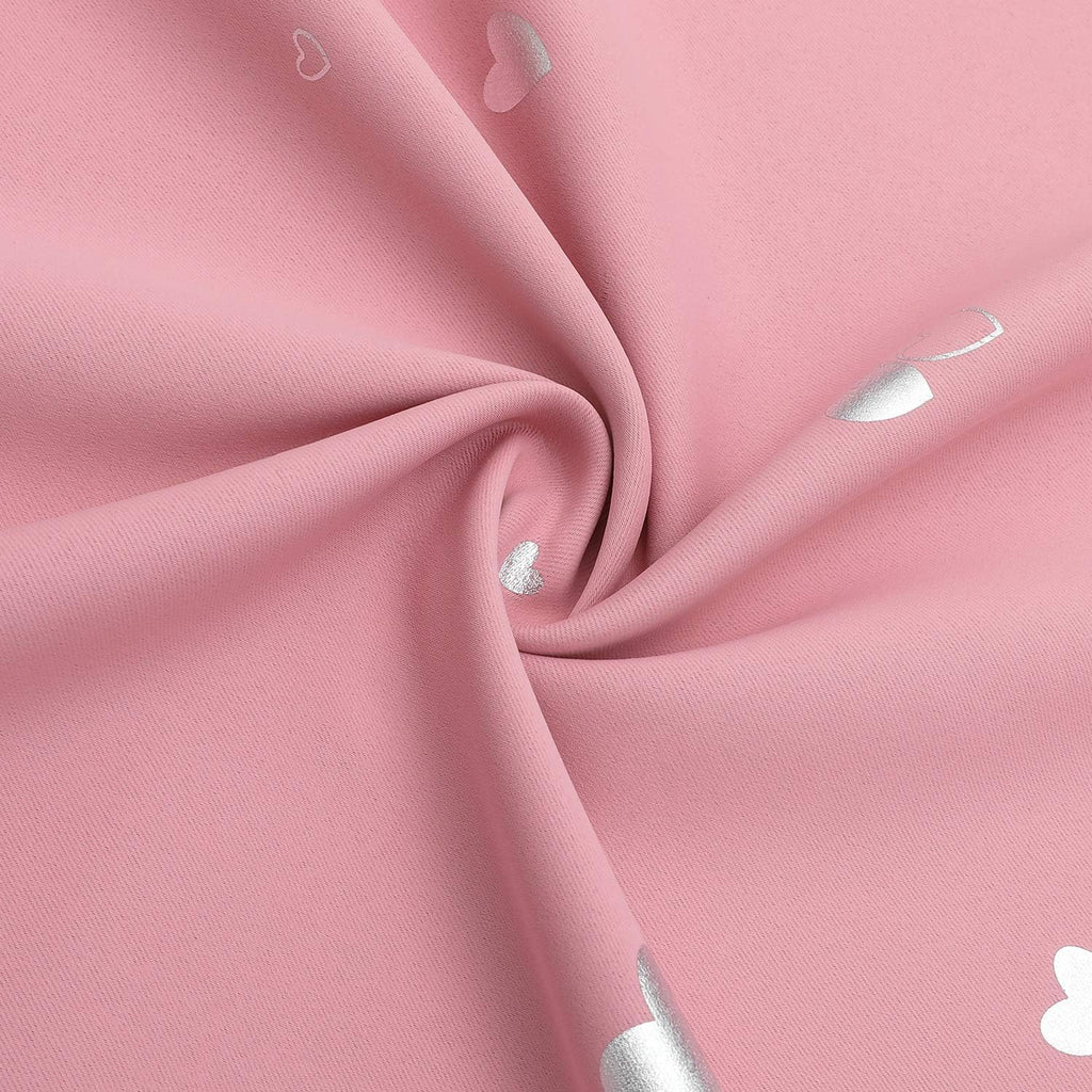 Smileweaver SMILE WEAVER Pink Kids Curtains for Girls Bedroom Silver Print Window Drapes Soft Thick Thermal Insulated Window Treatment Grom…