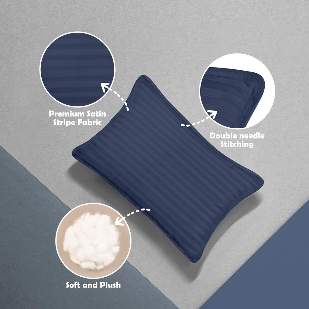 Utopiabedding Utopia Bedding Toddler Pillow (Navy Blue, 2 Pack), 13x18 Small Kids Pillow for Sleeping, Soft and Breathable Cotton Blend She…