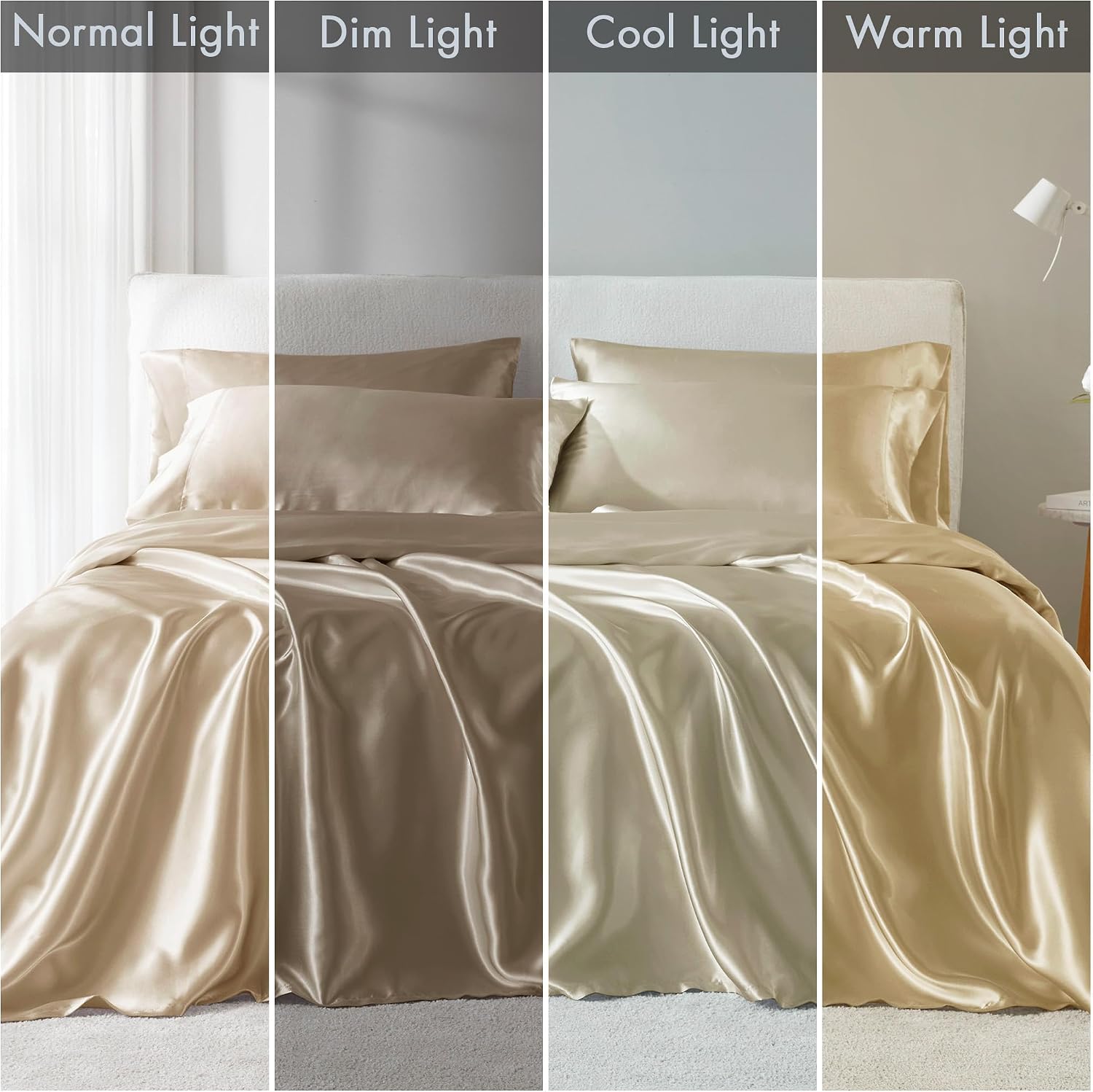 Madisonpark Madison Park Satin Sheets - Full Size, Luxurious Silky Bed Sheets, Elastic 14" Pocket Fits Up to 16" Mattress, Wrinkle-Free, So…