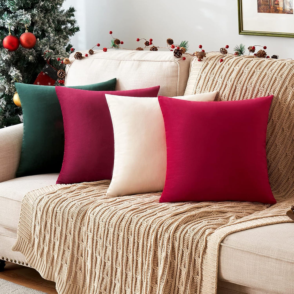 Miulee Velvet Pillow Cover Soft Luxury Christmas Decorative Throw Pillow Cover Eruo Sham Single Rectangle Cushion Case Home Decor for Couch…