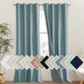 NICETOWN 100% Absolutely Blackout Linen Curtains with Thermal Insulated Liner, Skylark Blue, 52" Wide, 102" Length Energy Saving Curtains…