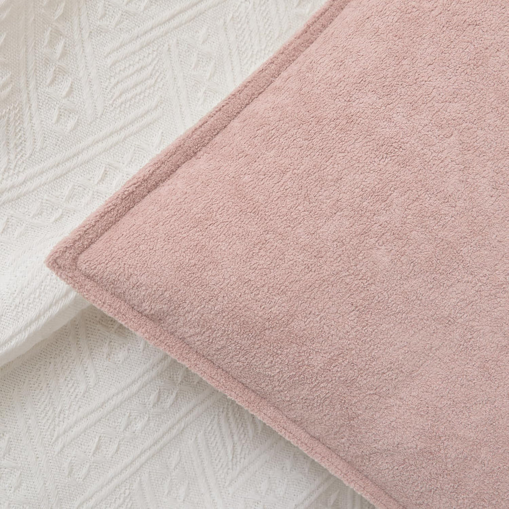 KevinTextile Kevin Textile Valentines Day Decorative Pillow Covers Light Pink 20x20 Inch Pack of 2 Waterproof Soft Boucle Textured Throw Pi…