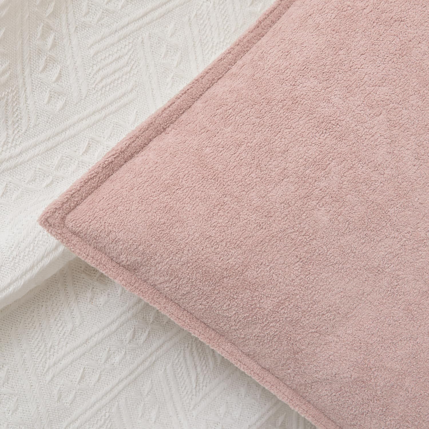 KevinTextile Kevin Textile Valentines Day Decorative Pillow Covers Light Pink 12x20 Inch Pack of 2 Soft Boucle Textured Waterproof Lumbars…