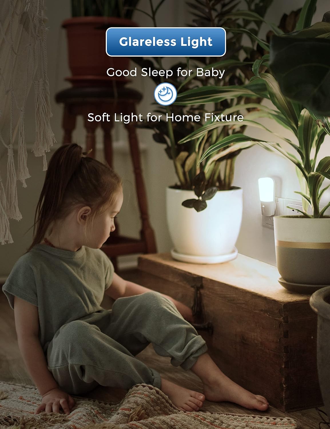 L LOHAS LED Dimmable Night Light[2 Pack], Plug in Night Lights with Dusk to Dawn Sensor, Daylight 5000k from 5-80 LM Brightness…