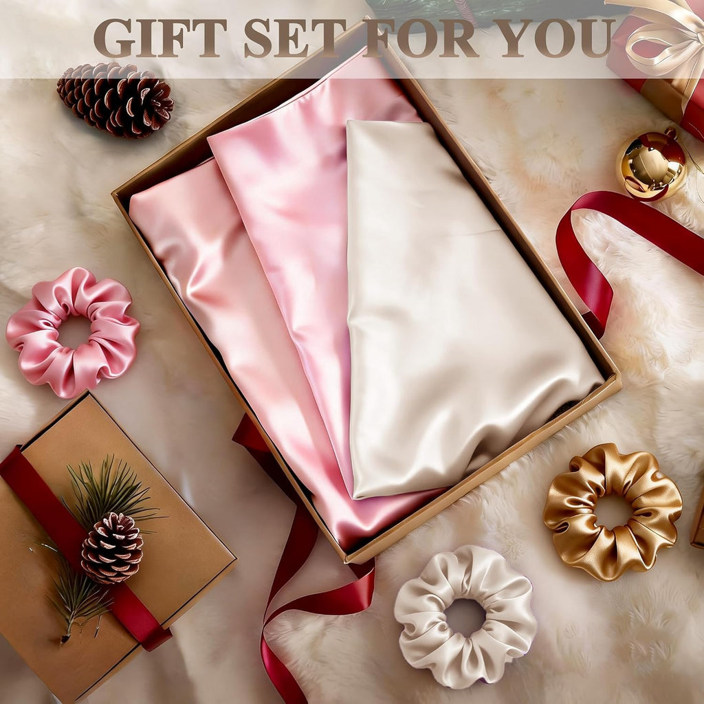 Vielit Queen Satin Pillowcase for Hair 2pc, Similar to Silk Pillow Cases, Easier comfort Than Silk Pillowcase, Gifts for Women…