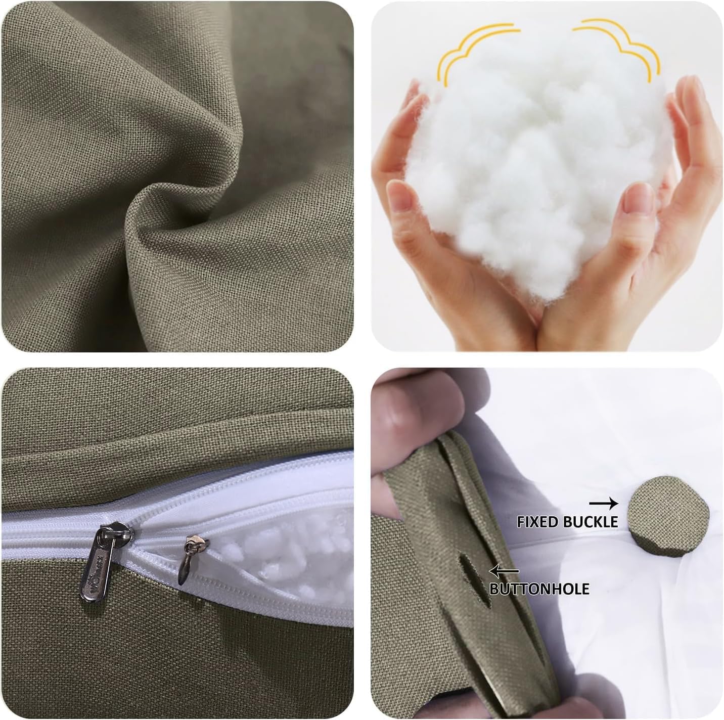 WOWMAX 80% Cotton & 20% Linen Blend Headboard Pillow – King Size Reading Wedge Backrest for Bed, Handmade Firm Support Bolster Cushion…